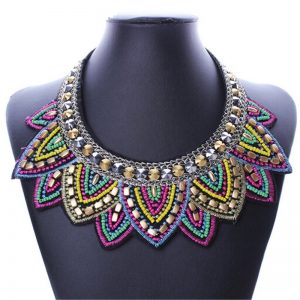 necklace colorful woven