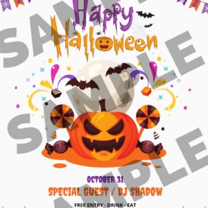 Personalized Halloween Party Invitation, Digital Download