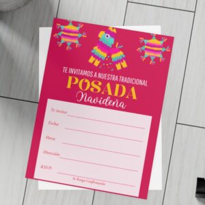 thumbnail of printed product, a christmas party invitation in spanish, invitacion a una posada navideña