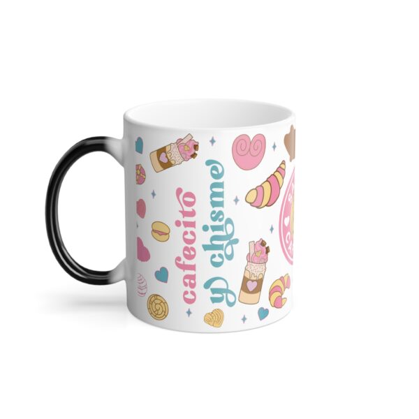 Personalized Color Morphing Mug - Cafecito y Chisme Design with Sweet Treats - Image 3