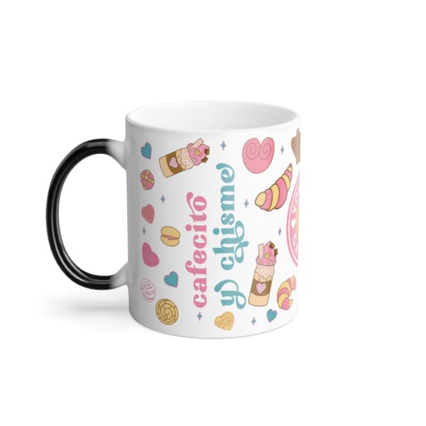 Personalized Color Morphing Mug - Cafecito y Chisme Design with Sweet Treats - Image 3