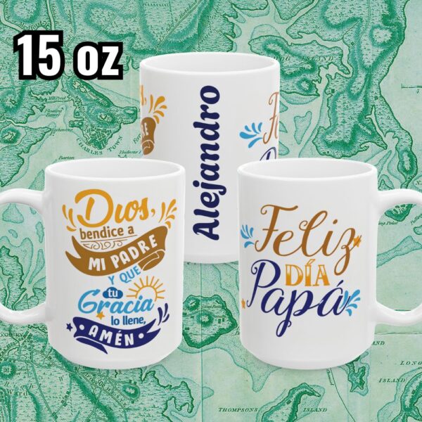 Personalized Spanish Prayer Dad Mug - Image 2