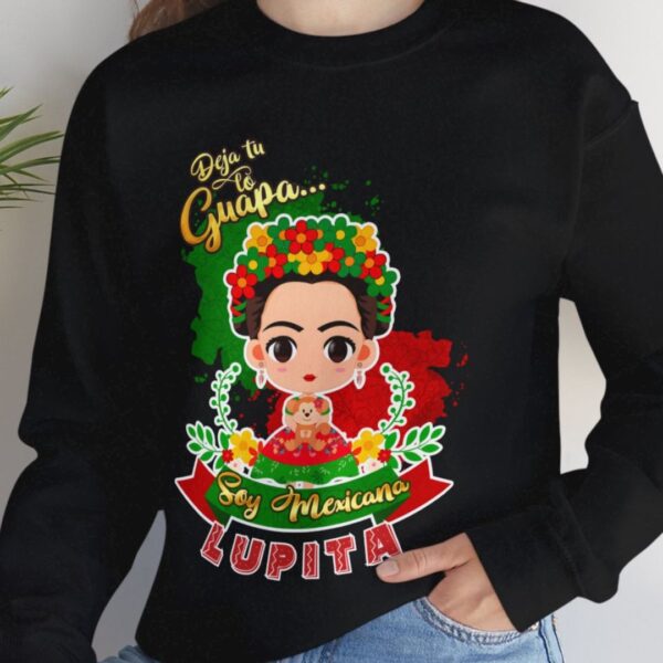 Personalized Unisex Crewneck Sweatshirt - 'Soy Mexicana Lupita' Floral Design for Celebrations