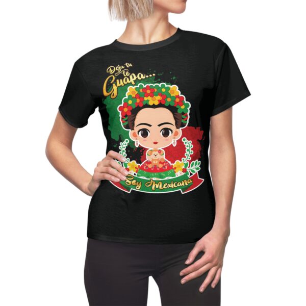 Frida Kahlo Inspired Women's Cut & Sew Tee - 'Soy Mexicana' Graphic Shirt - Image 3