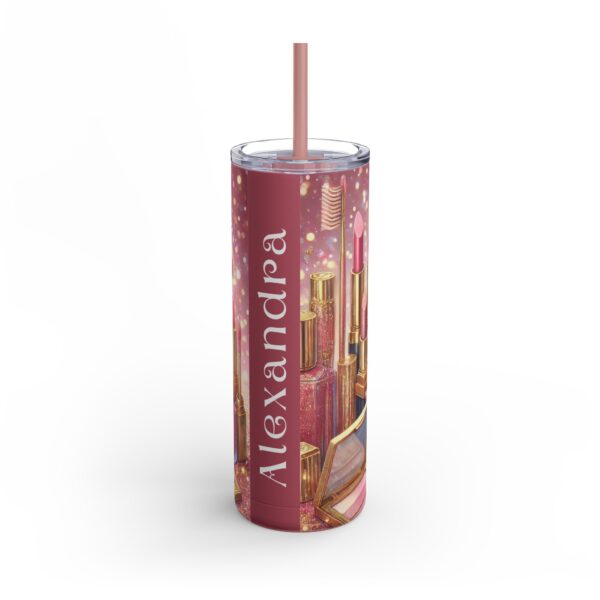 Glamorous Makeup Tumbler | 20oz Skinny Matte Drinkware for Beauty Lovers
