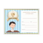 Invitación Primera Comunión Niño, Incluye Sobres