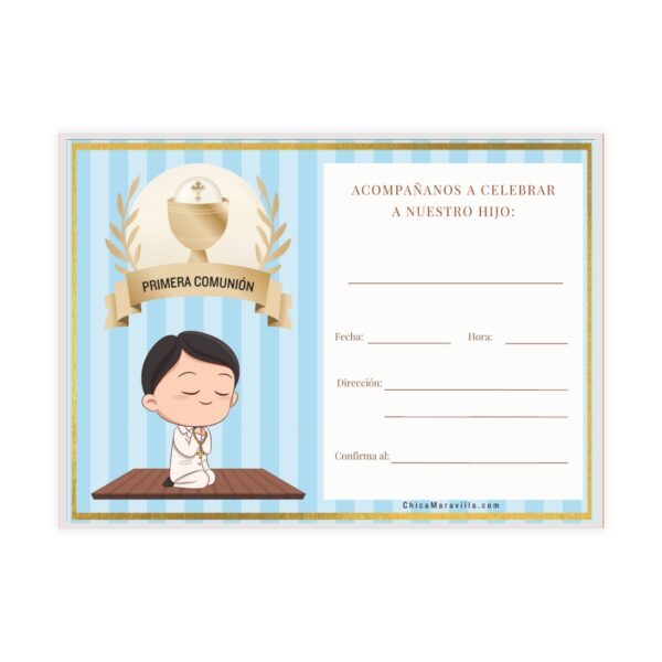 Invitación Primera Comunión Niño, Incluye Sobres - Image 9