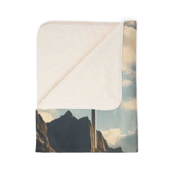 Psalm 25 (Spanish) nspirational Fleece Sherpa Blanket 60"x80" - Image 2