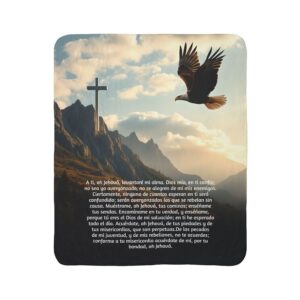 Inspirational Fleece Sherpa Blanket 50"x60" with Faith Design, Cozy Throw for Home, Christian Gift, Inspirational Decor, Perfect for All Occasions