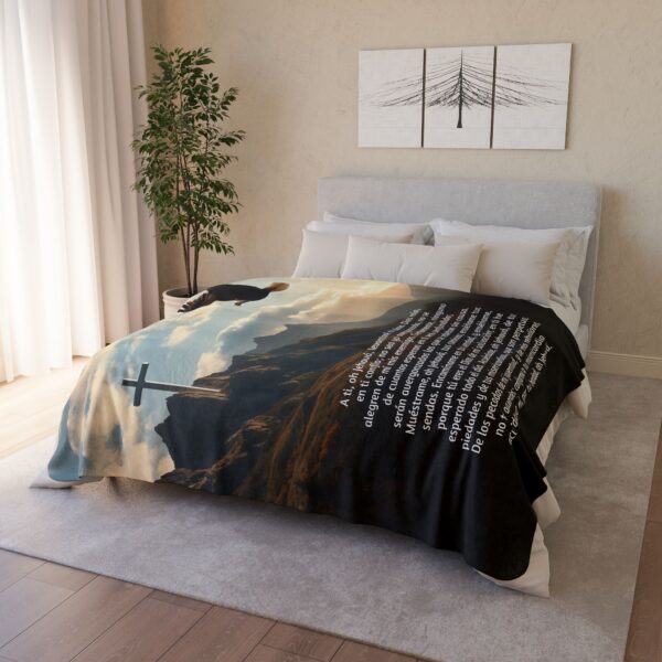 Inspirational Fleece Sherpa Blanket 60"x80" with Faith Design, Cozy Throw for Home, Christian Gift, Inspirational Decor, Perfect for All Occasions - Image 3