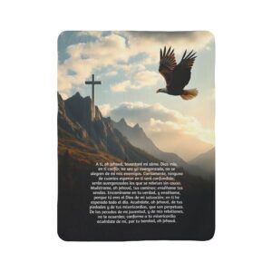 Inspirational Fleece Sherpa Blanket 60"x80" with Faith Design, Cozy Throw for Home, Christian Gift, Inspirational Decor, Perfect for All Occasions