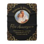 Personalized Anniversary Sherpa Fleece Blanket, Cozy Gift for Couples, Wedding Anniversary Decor, Custom Home Accessory, Love Celebration