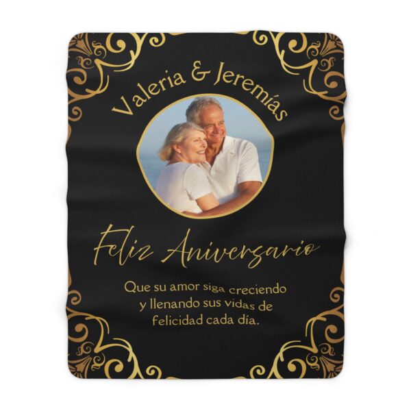 Personalized Anniversary Sherpa Fleece Blanket, Cozy Gift for Couples, Wedding Anniversary Decor, Custom Home Accessory, Love Celebration