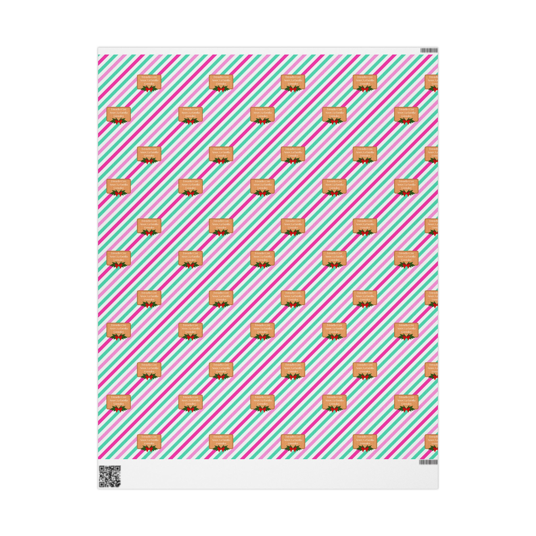 Festive Wrapping Paper Roll - Colorful Holiday Gift Wrap with Candy Canes and Stripes - Image 2