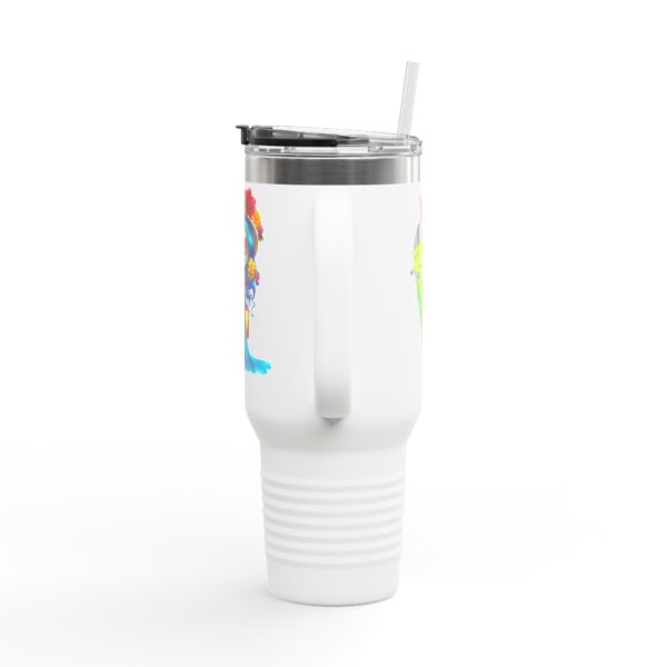 Colorful Insulated Travel Mug - 40oz, Perfect for Coffee Lovers, Unique Gift, Personalized Travel Cup, Eco-Friendly Drinkware, Dia de [...] - Image 3