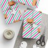Festive Wrapping Paper Roll - Colorful Holiday Gift Wrap with Candy Canes and Stripes
