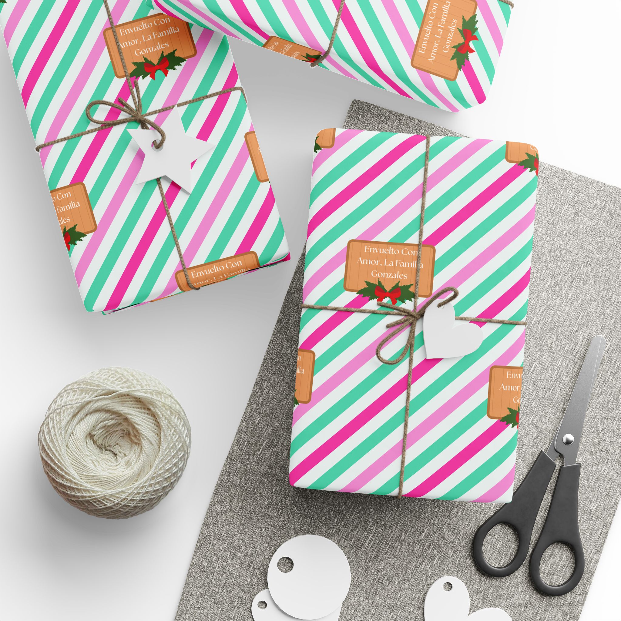 Festive Wrapping Paper Roll - Colorful Holiday Gift Wrap with Candy Canes and Stripes - Image 11