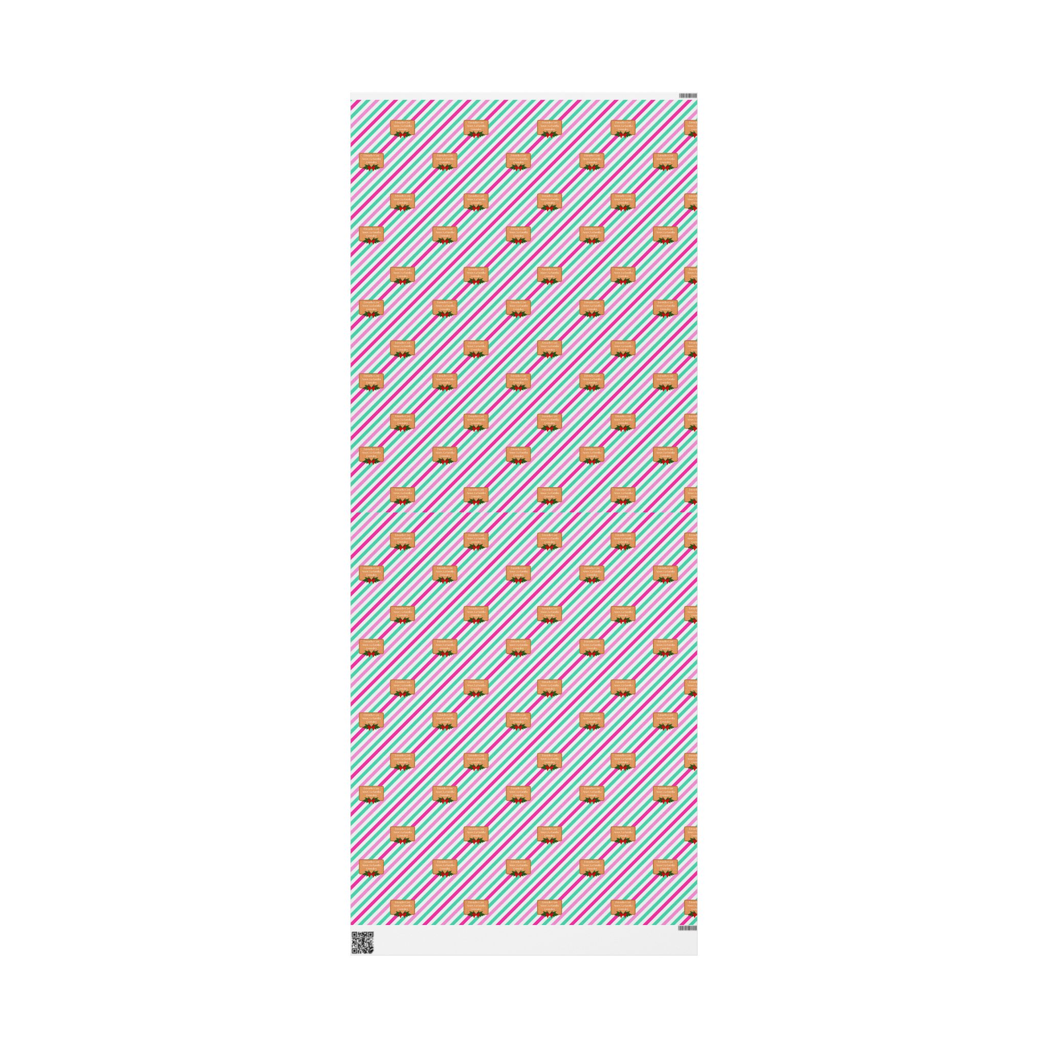 Festive Wrapping Paper Roll - Colorful Holiday Gift Wrap with Candy Canes and Stripes - Image 5