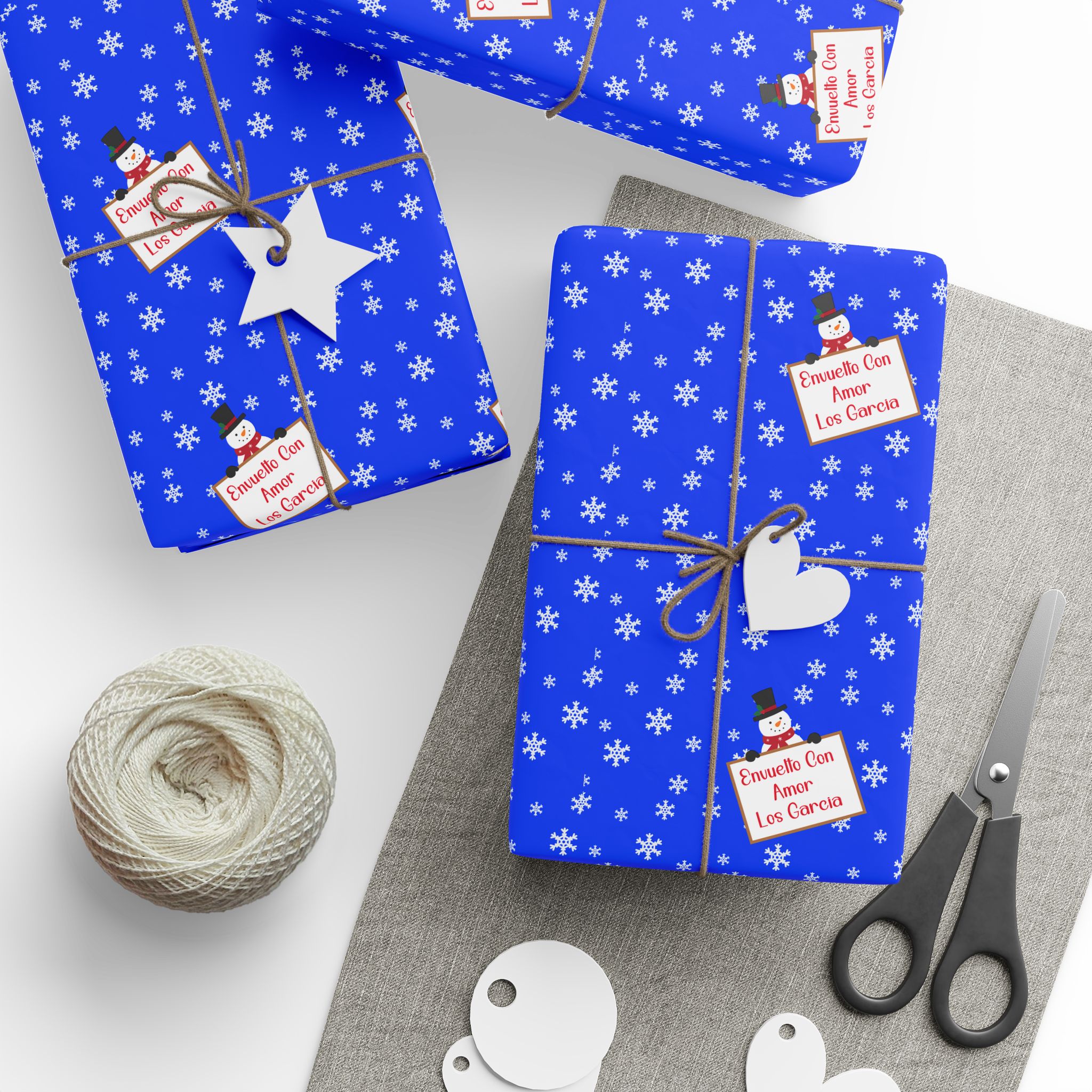 Personalized  Gift Wrapping Paper 'Winter Wonderland' - Snowflake Design for Holidays - Image 7