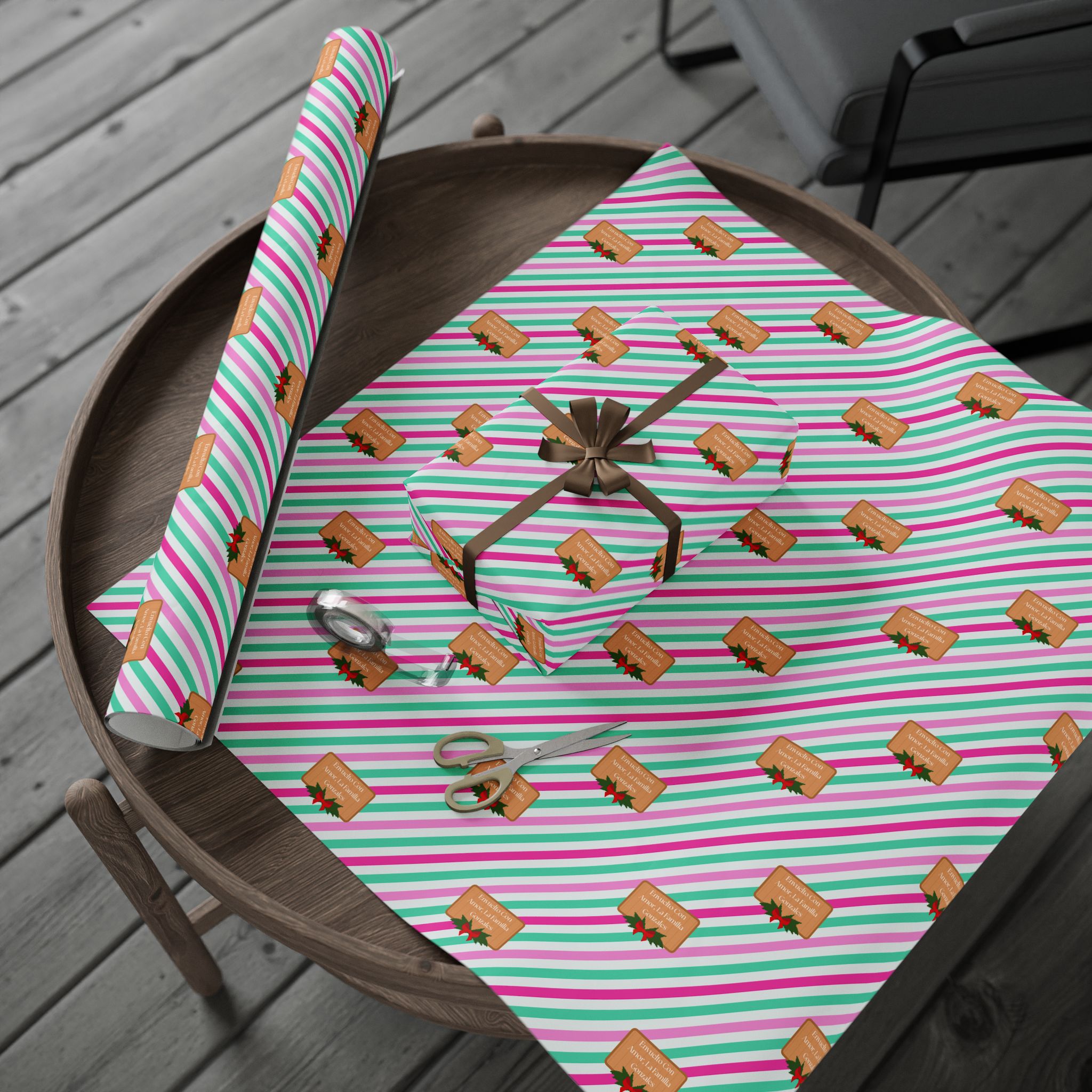 Festive Wrapping Paper Roll - Colorful Holiday Gift Wrap with Candy Canes and Stripes - Image 12