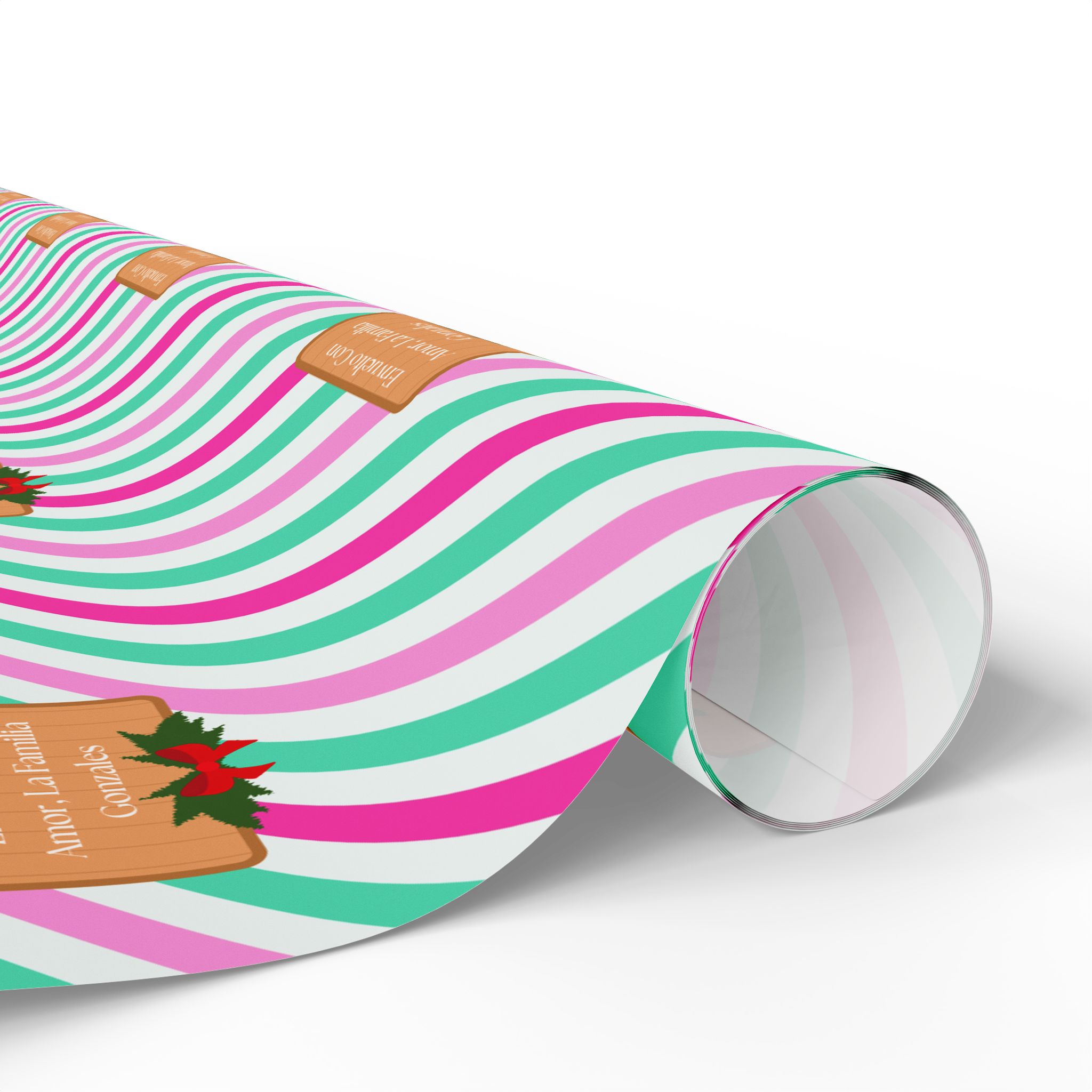 Festive Wrapping Paper Roll - Colorful Holiday Gift Wrap with Candy Canes and Stripes - Image 3