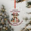 Personalized Bilingual Crystal Ornament — “Carlito’s First Christmas 2025 / Primera Navidad de Carlitos” Teddy Gift