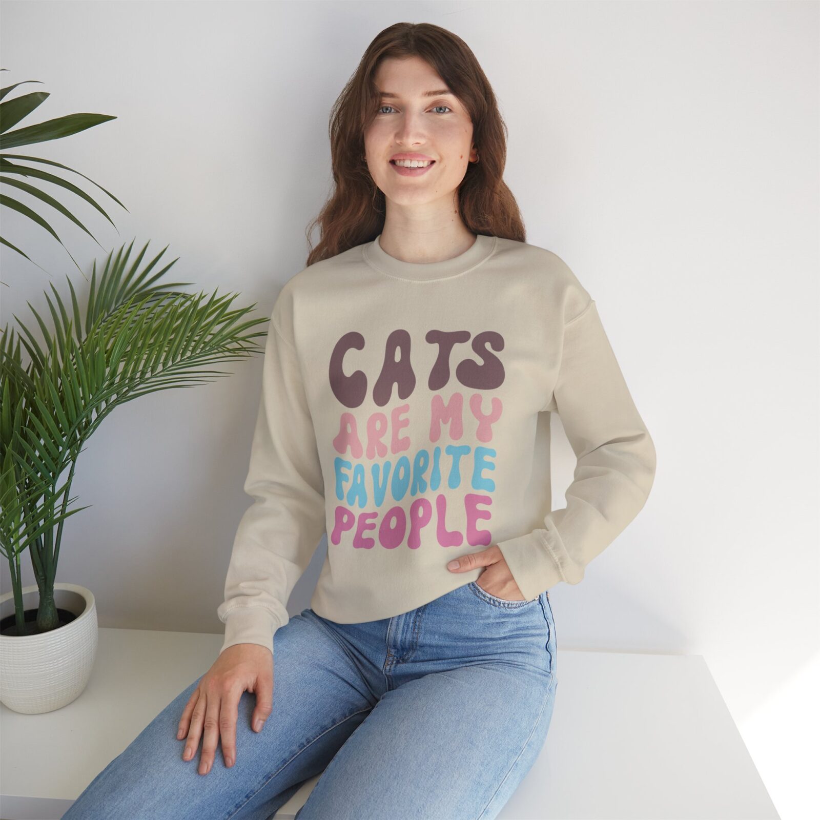 Cats Are My Favorite People Crewneck Sweatshirt