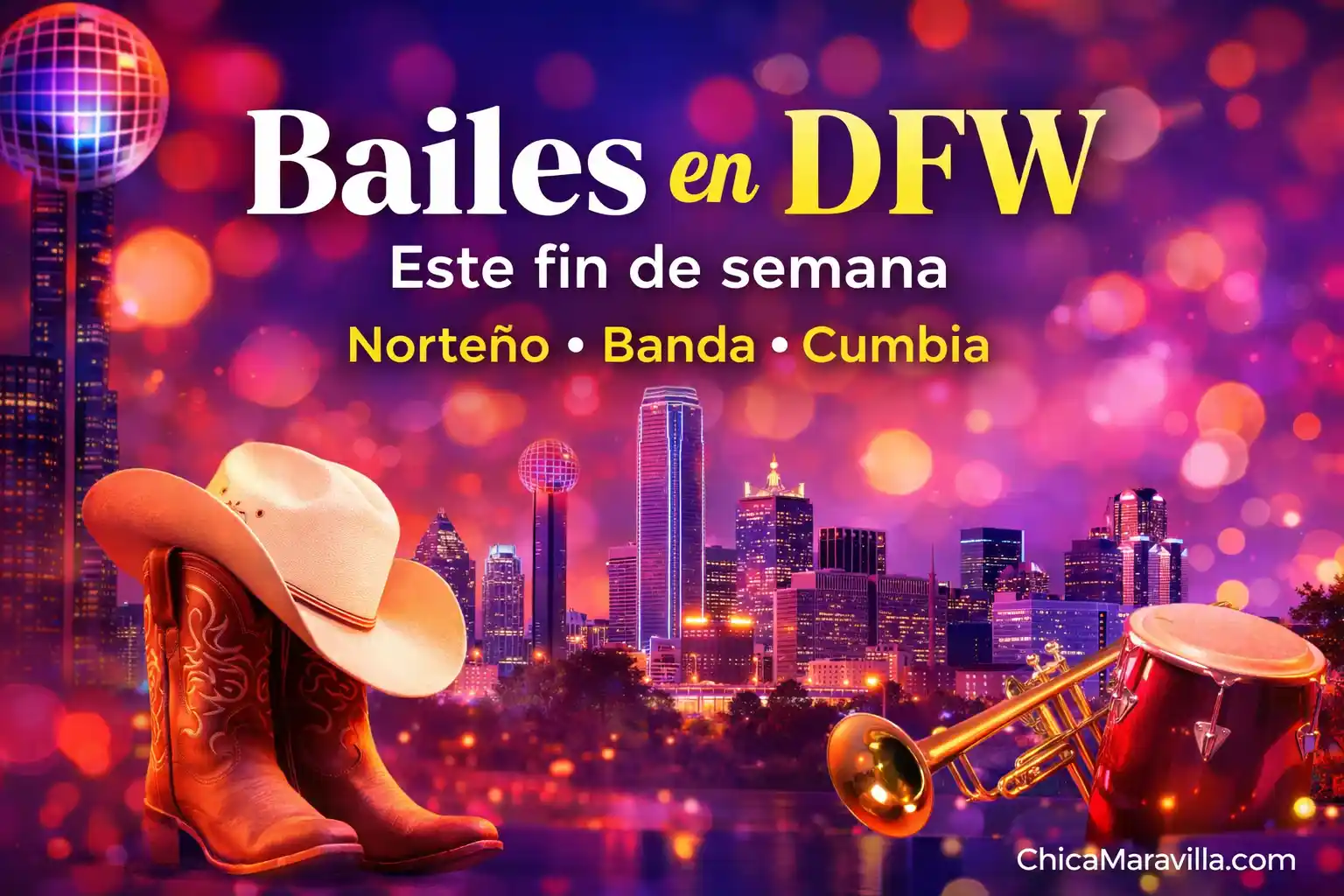 Bailes en Dallas Fort Worth este fin de semana con música norteña banda y cumbia skyline DFW nightlife