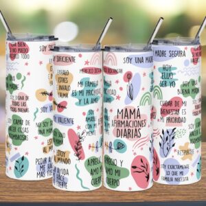 Botanical Inspirational Skinny Tumbler with Straw - 20oz