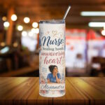Nurse Stainless Steel Tumbler – 'Healing Hands, Unwavering Heart' 20oz