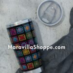 Granny Square Collection — Colorful Crochet Granny Square Pattern, 20oz Tumbler , Stainless Travel Mug